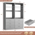 thumbnail image 2 of Homieasy 4FT (48 Inch) Closet Organizer System,Set of 2 - 6 Wood Drawers, 2 Hanging Rods & 2 Shelves, Heavy Duty Walk-in Closet Storage,Gray, 2 of 6