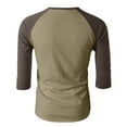 thumbnail image 5 of DDAPJ pyju Henley Shirts for Men Raglan 3/4 Sleeve Baseball T-Shirts Casual Athletic Tee Tops Khaki M, 5 of 6