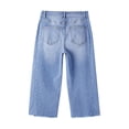 thumbnail image 4 of Capri Jeans for Women High Waisted Straight Leg Trendy Strechy Loose Straight Cropped Denim Jeans Pants with Pockets Light Blue S, 4 of 6