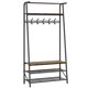 thumbnail image 2 of Coat Rack Shoe Bench 4-in-1 cm de Alturaall Trees Entryway Bench con Coat Rack y Shoe Rack Madera Look Accent Furniture con Steel Frame Estante de Almacenamiento y cm de Alturaanging Bar, 2 of 7