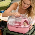thumbnail image 2 of WEIOUKC Hamster Carrier Transparent Cover Outing Cage,Small Animal Cage,for Rabbits Rodents Transport Short Trip Car Outing Picnic, 2 of 5