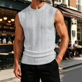 thumbnail image 2 of Sewkxo Men's Knitted Tank Tops Casual Sleeveless Shirt Summer Lightweight Trendy Light Tank Tops,Light Gray 2XL, 2 of 8