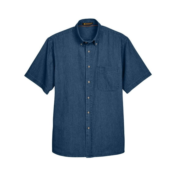 Harriton M550S Men's 6.5 oz. Short-Sleeve Denim Shirt (2 PACK)