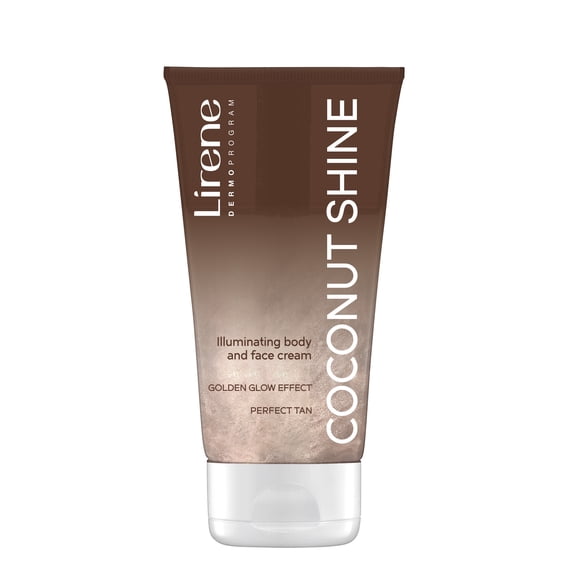 Lirene Coconut Shine Illuminating Body & Face Cream, Instant Golden Glow – 150ml