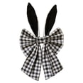 thumbnail image 3 of CoreLiving 16 Inch Easter Bunny Ears Wreath Bow Rustic Buffalo Plaid Spring Decorative Bow for Wreath Black White Ribbon Premade Craft Bow, 3 of 5