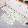 thumbnail image 3 of Kitchen Rugs and Mats,Gray Branch Leaves Bird Crayon Style 2 Piece Anti Fatigue Area Runner Rug Set Comfort Standing Floor Mat,Vintage Linen Non Slip Absorbent Doormats for Laundry/Bathroom/Bedroom, 3 of 6