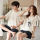 thumbnail image 2 of Pijamas de pareja de verano de algodón de manga corta, pantalones cortos, ropa de casa para hombres, traje de verano con dibujos animados bonitos para mujeres, 2 of 6