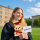 thumbnail image 5 of Muñeca con sombrero de graduación | Juguete de recuerdo de graduación de algodón de felpa | 7.1 pulgadas de alto | Regalo coleccionable suave para graduados | Multicolor | Recuerdo de celebración |, 5 of 5