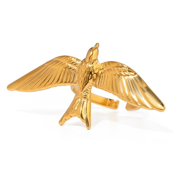 Vintage Inspire Bird Designs Adjustable Rings Craft of Stainless Steel