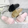 thumbnail image 4 of Plush Thermal Open Toe Flat Woman Slippers Comfortable open toe House Slippers Non-slip Indoor Shoes, 4 of 9