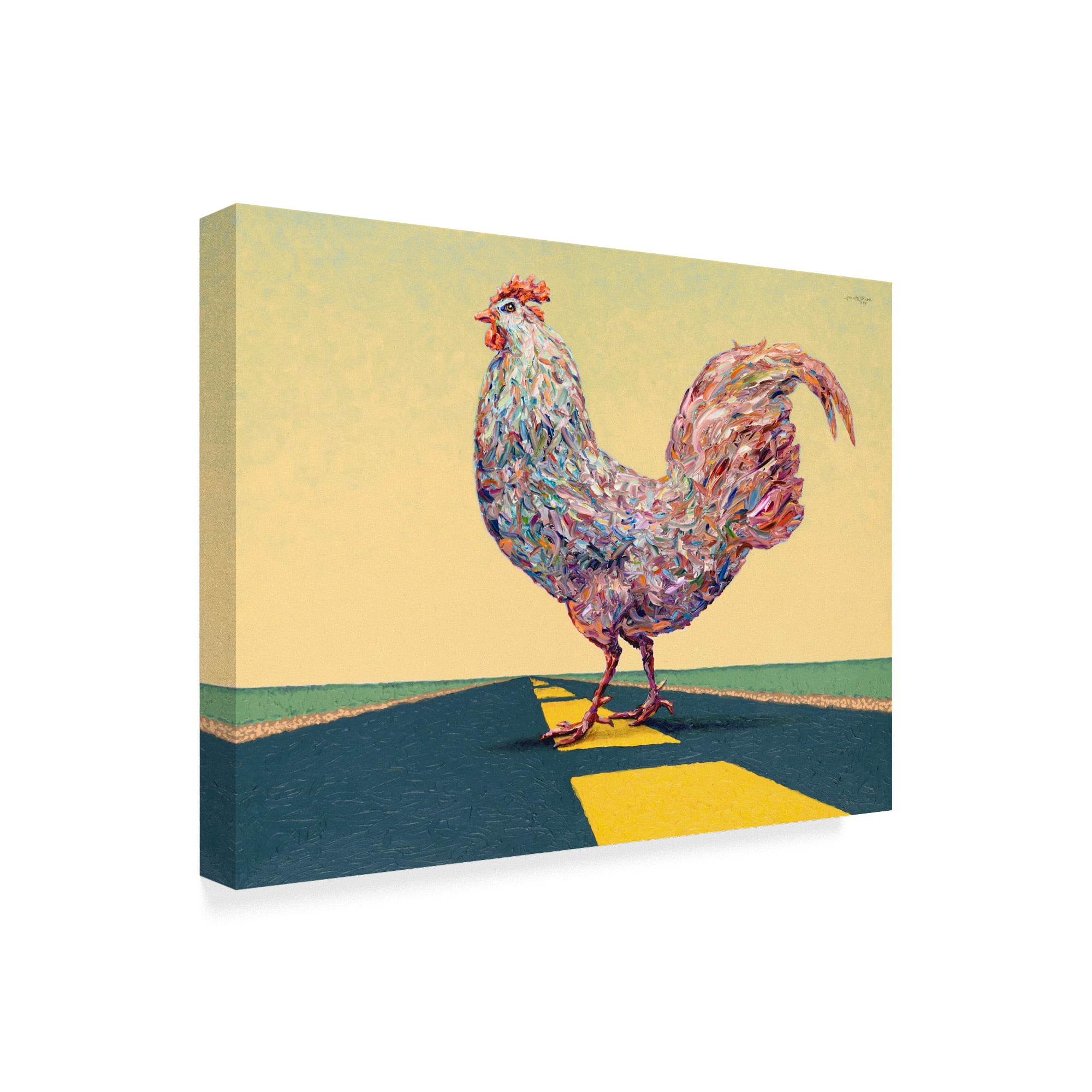 Trademark Fine Art 'Crossing Chicken' Canvas Art by James W. Johnson