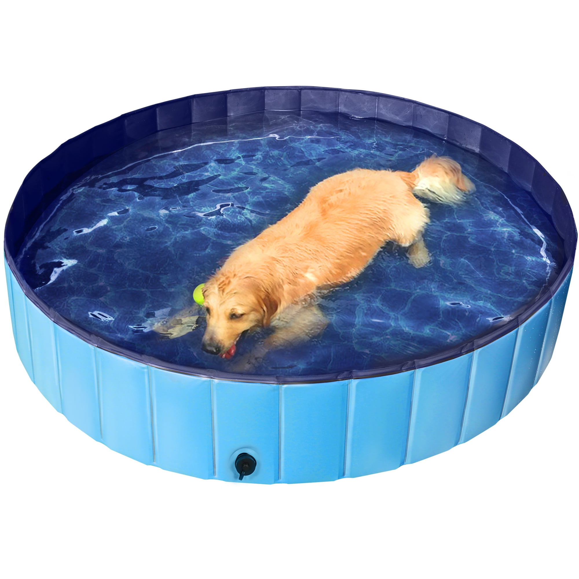Foldable Pet Swimming Pool Bathing Tub Indoor Outdoor,63 x 12 inch, XXL