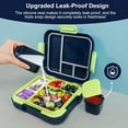 thumbnail image 4 of Caperci 4.8 Cups Bento Box for Kids - 4 Compartments Large Lunch Box with Two Modular Containers, Leak-Proof, Microwave & Dishwasher Safe, BPA-Free, Dinosaur Pattern (Navy), 4 of 7