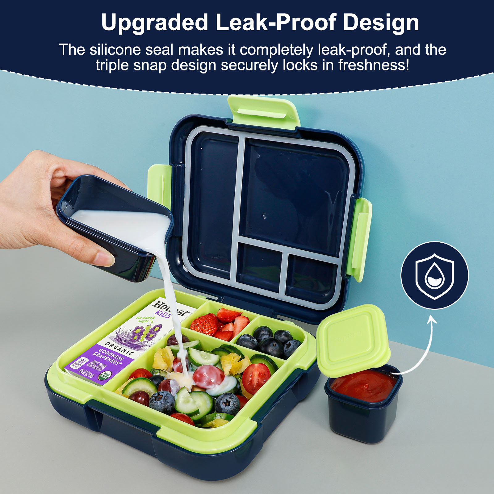 Caperci 4.8 Cup Bento Lunch Box for Kids photo 4
