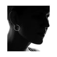 thumbnail image 2 of Sterling Silver Diamond Cut Square Tubing Hoop Earrings, 2 of 2