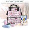 thumbnail image 5 of Zufioo Easter Rabbit Print Large capacity mommy bag, diaper bag, waterproof parent-child backpack, multi-pocket design backpack suitable for travel and shopping, 5 of 6