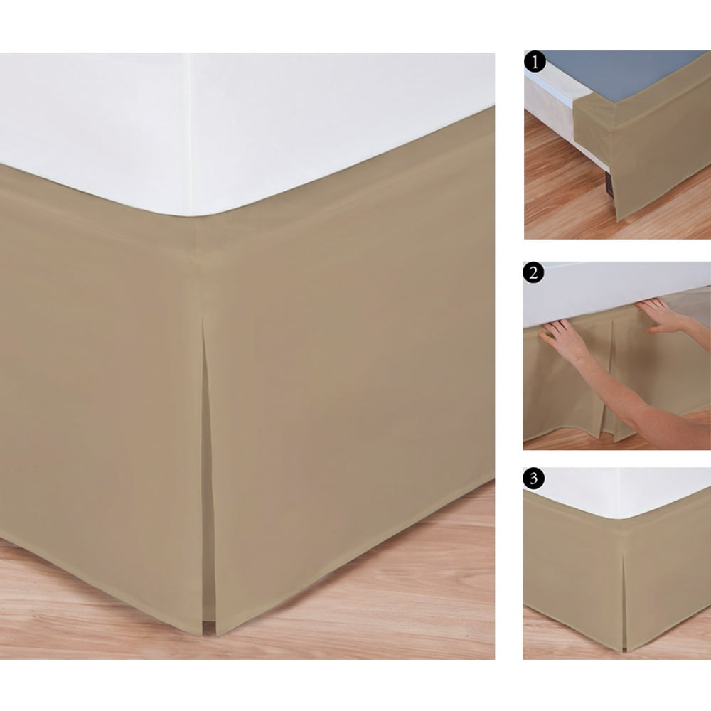 Twin Size Easy-to-Use Wraparound Bed skirt: Tailored, Split Corner ...