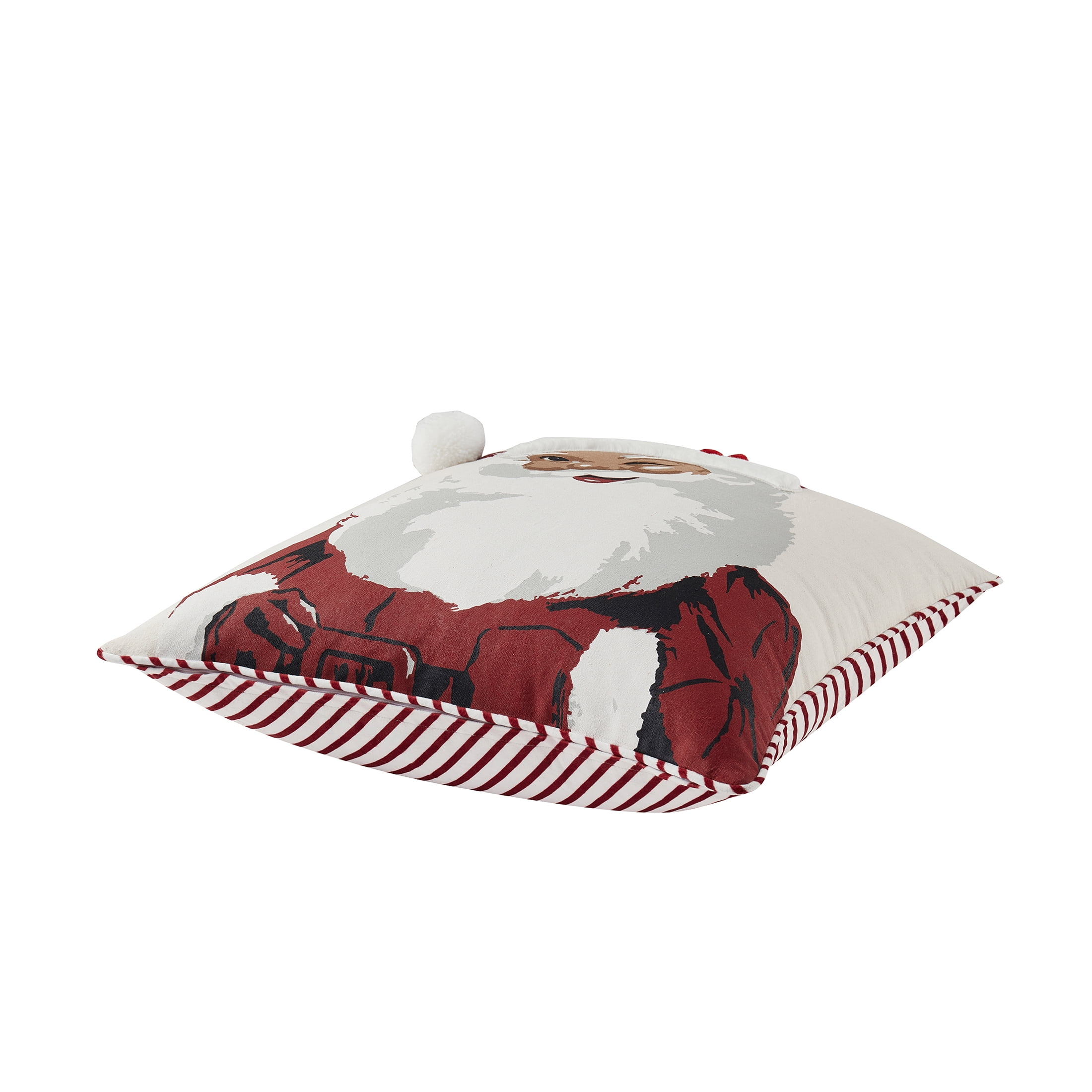 My Texas House Jolly Santa 20" x 20" Red/White Reversible Decorative Pillow Cover