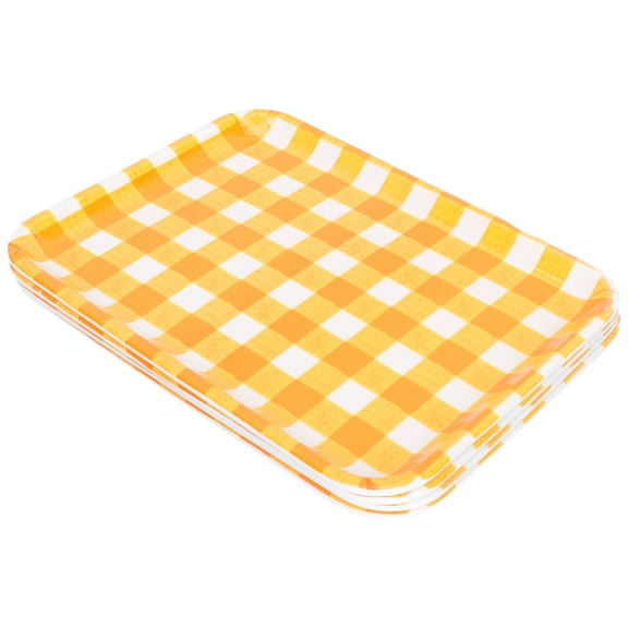 KONTONTY Kitchen Tableware Plastic 4pcs Orange Food Plate