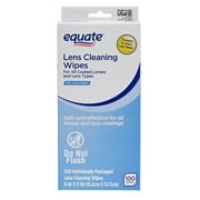 Equate Pre-Moistened Lens Cleaning Wipes, 100 Count
