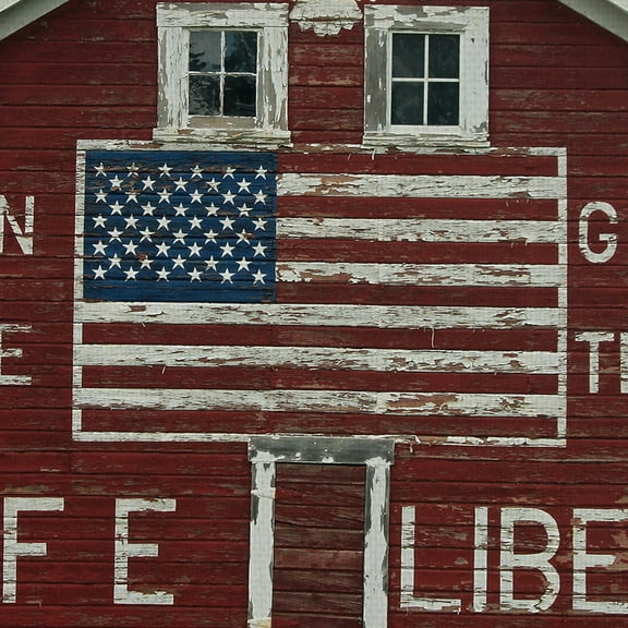 Patriotic Barn Scenes In God We Trust by Willowbrook Fine Art Canvas Art