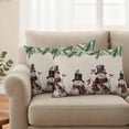 thumbnail image 2 of Christmas Snowman Outdoor Waterproof Pillow Covers, Xmas Winter Pine Fruits on Linen Decorative Rectangle Throw Pillowcase Sofa Cushion Sham for Patio/Couch/Chair, 20"x12" 2 Pack, 2 of 8