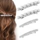 thumbnail image 1 of HINZIC 4 pasadores para el pelo con diamantes de imitación y flores de cristal plateado, accesorios para el pelo de boda, metal francés, soporte para cola de caballo, horquillas grandes para mujeres y, 1 of 5