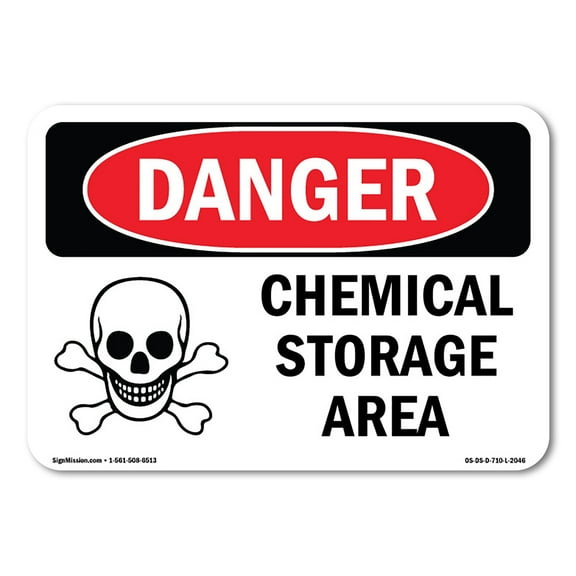 OSHA Danger Sign - Chemical Storage Area | Decal | Protect Your Business, Construction Site, Warehouse & Shop Area |  Made in The USA