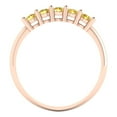 thumbnail image 5 of 0.35 ctw Wedding Band for Women - 14K Rose Gold Simulated Yellow Diamond Stackable Eternity Ring, 5 of 6