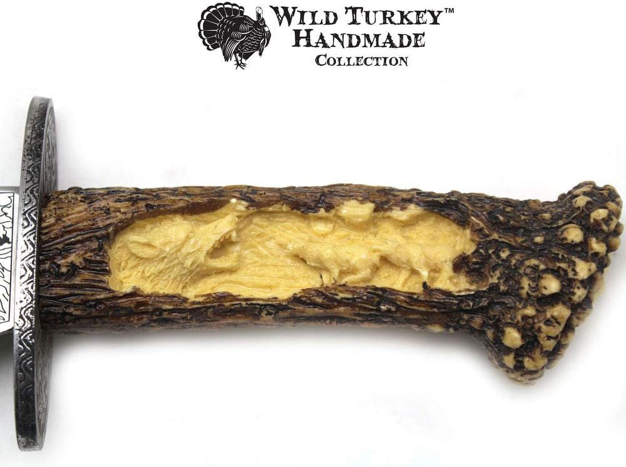 Wild Turkey Handmade Antler Display Knife (Wolf)