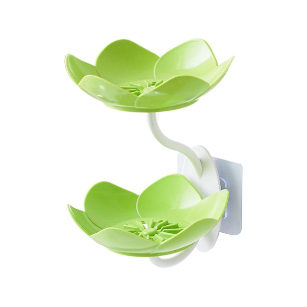 Soporte para jabón en forma de loto, soporte para estropajo de cocina, ndeja de jabón, ndeja de jabón de drenaje para el hogar, pisos, gabinete, Verde