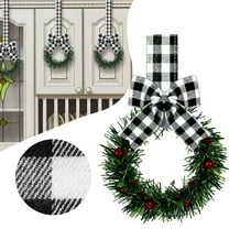 Small Christmas Wreath, Christmas Wreaths for Kitchen Cabinets, Mini Christmas Wreaths with Velvet Bow Red Berry, Artificial Mini Wreaths for Cabinets, Christmas Wreaths for Window Door