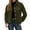 Army Green, variant on Casual Stand Collar Short Jacket with Double Pockets for Everyday Wear Versatile Outerwear for Autumn and Winter Lightweight yet Thickened Shirt-Style Jacket Women's Bomber Jacket Casual Coat