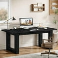 thumbnail image 4 of Tribesigns 63-Inch Executive Desk Large Computer Table with Solid Wooden Base, Work Desk for Home Office (Black), 4 of 7