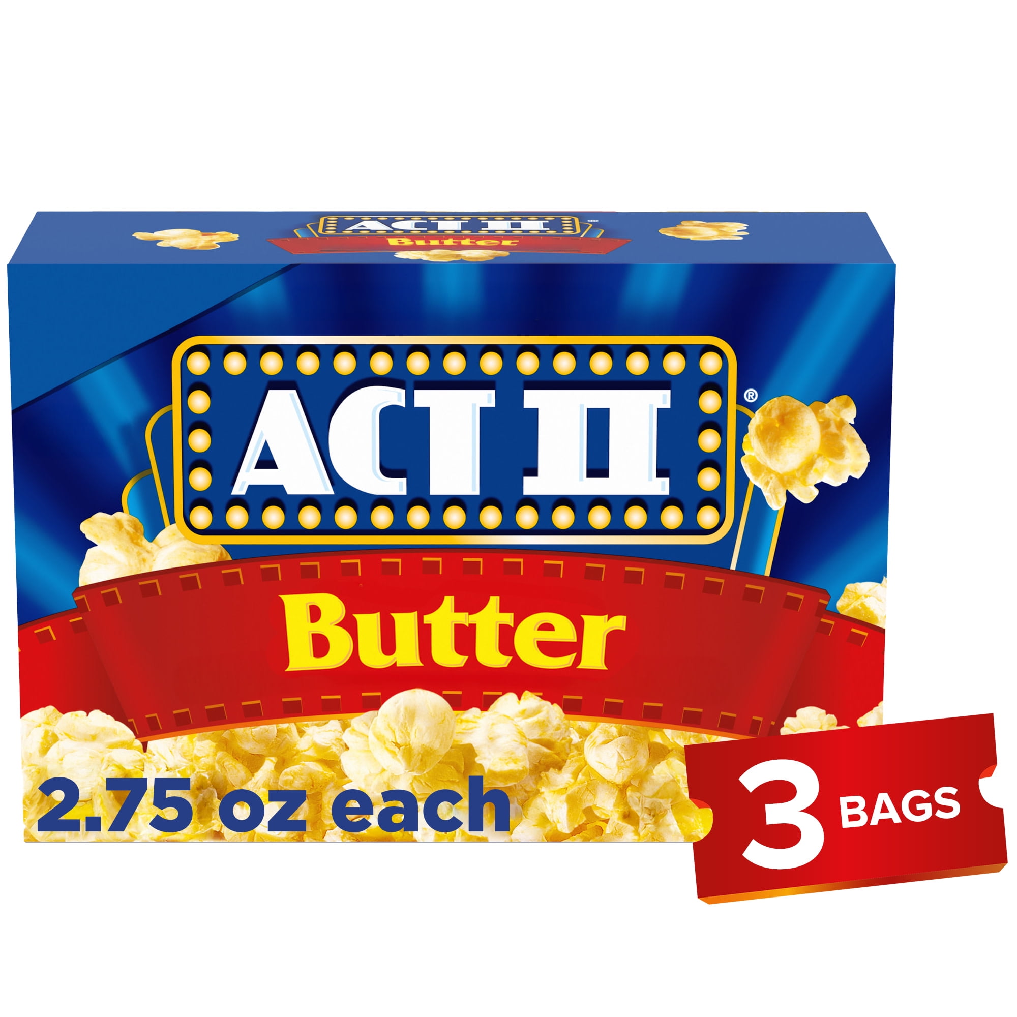Act II, Kettle Corn Microwave Popcorn, 2.75 oz., 3pk - Walmart.com