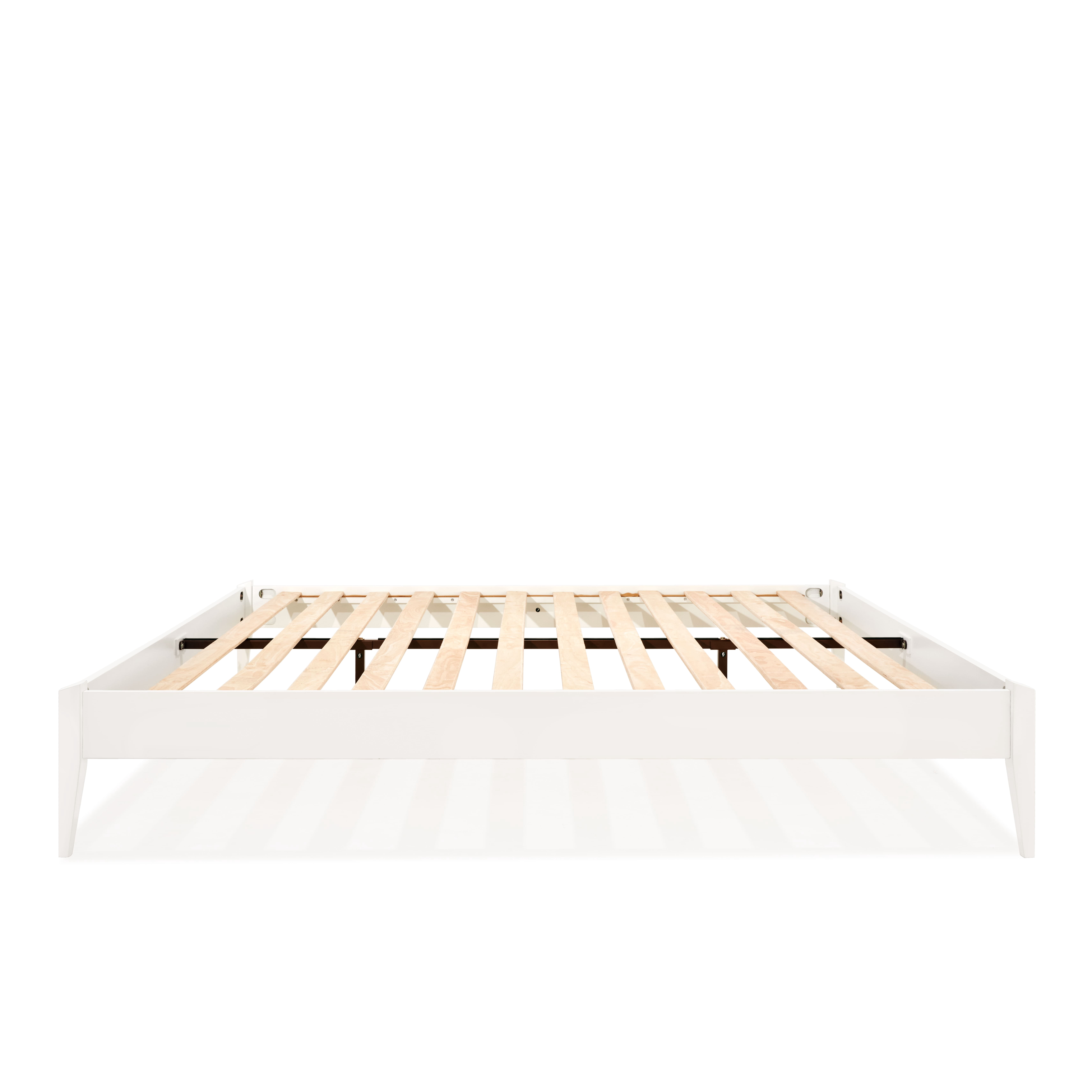 Keelin 15" King Size Platform Bed Frame, Modern, Solid Wood Bed, Ivory White
