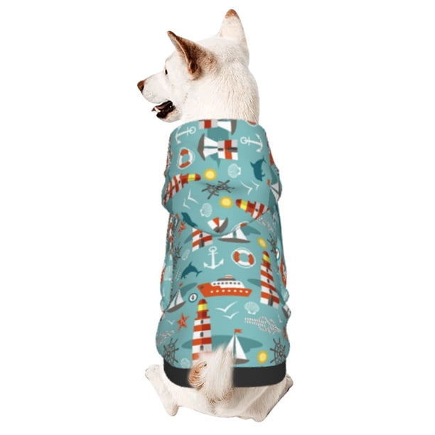 Balery Sea Lighthouse Sudadera con Capucha para Perros Pequeños – Ropa para Mascotas, Disfraz para Perros y Gatos, Ideal para Fiestas y Cosplay-Large