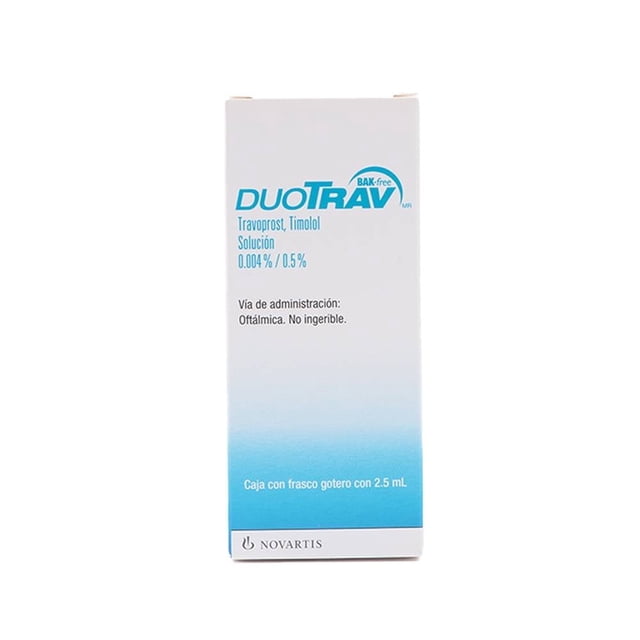 Duotrav Travoprost, Timolol solución al 0.004 %/0.5 % gotero 2.5 ml