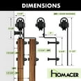 thumbnail image 7 of Homacer Black Rustic Single Track Bypass Sliding Barn Door Hardware Kit, for Two/Double Doors, 11ft Long Flat Track, Classic Design Roller, Heavy Duty, for Interior & Exterior Use, 7 of 7
