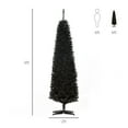 thumbnail image 6 of HOMCOM Unlit Slim Noble Fir Hinged Artificial Christmas Tree with Realistic Plastic Branches and 390 Tips, 6' Tall, Black, 6 of 10