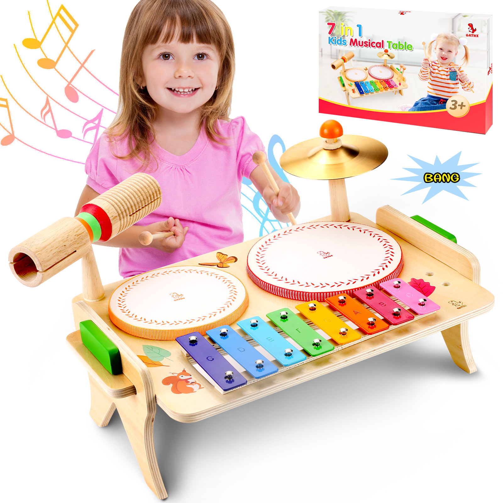 Oathx 7-in-1 Kids Drum Set with Xylophone photo 3