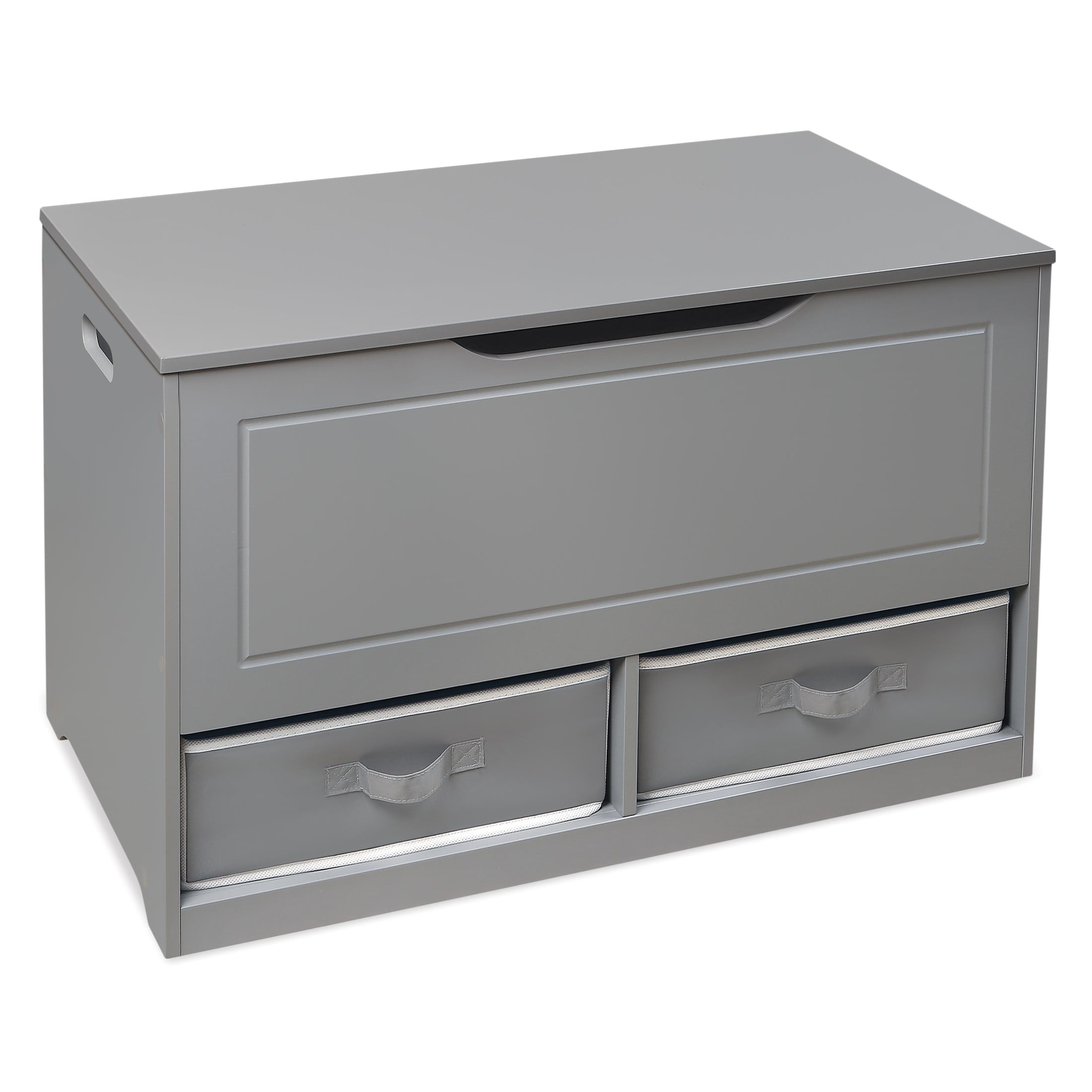 Badger Basket Children's Wooden Up & Down Toy Box and Storage Bench 3.8 Cu ft. - Gray