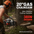 thumbnail image 6 of Vetoper Gas Chainsaw 20in. 3.4HP Gas Powered Chainsaw 2-Cycle Handheld Chain Saw for Garden/Patio/Farm 6220G(Two Chains), 6 of 9
