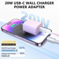 thumbnail image 2 of Cargador de teléfono Aorle, cargador de pared USB C de 20 W con cable de 6 pies, paquete de 4, 2 of 8