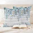 thumbnail image 3 of Blue Eucalyptus Leaves Outdoor Waterproof Pillow Covers, Watercolor Plants Floral Wooden Decorative Square Throw Pillowcase Sofa Cushion Sham for Patio/Couch/Chair, 26"x26" 2 Pack, 3 of 8