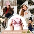 thumbnail image 6 of Womens Winter Beanie Hat Scarf Gloves Set Warm Knit Beanie with Pom Pom Long Scarf Neck Warmer Touchscreen Gloves,Knit Caps Pompom with Fleece Lined Gifts for Women, 6 of 6
