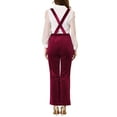 thumbnail image 3 of INSPIRE CHIC Women's High Waist Button Pants Polka Dots Overalls Jumpsuits L Red, 3 of 5