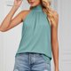 thumbnail image 5 of Camiseta Mujer Camiseta de mujer Halter Color sólido con cordones Lady Vest Top Streetwear (Verde L) Ygjytge para Mujer Verde T XL, 5 of 8