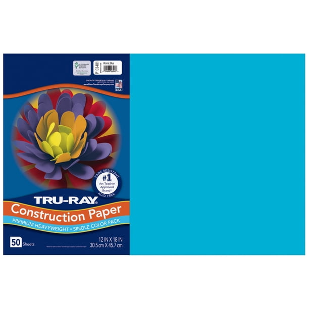 Papel de construcción Tru-Ray 12x18cm 50% reciclado azul atómico
