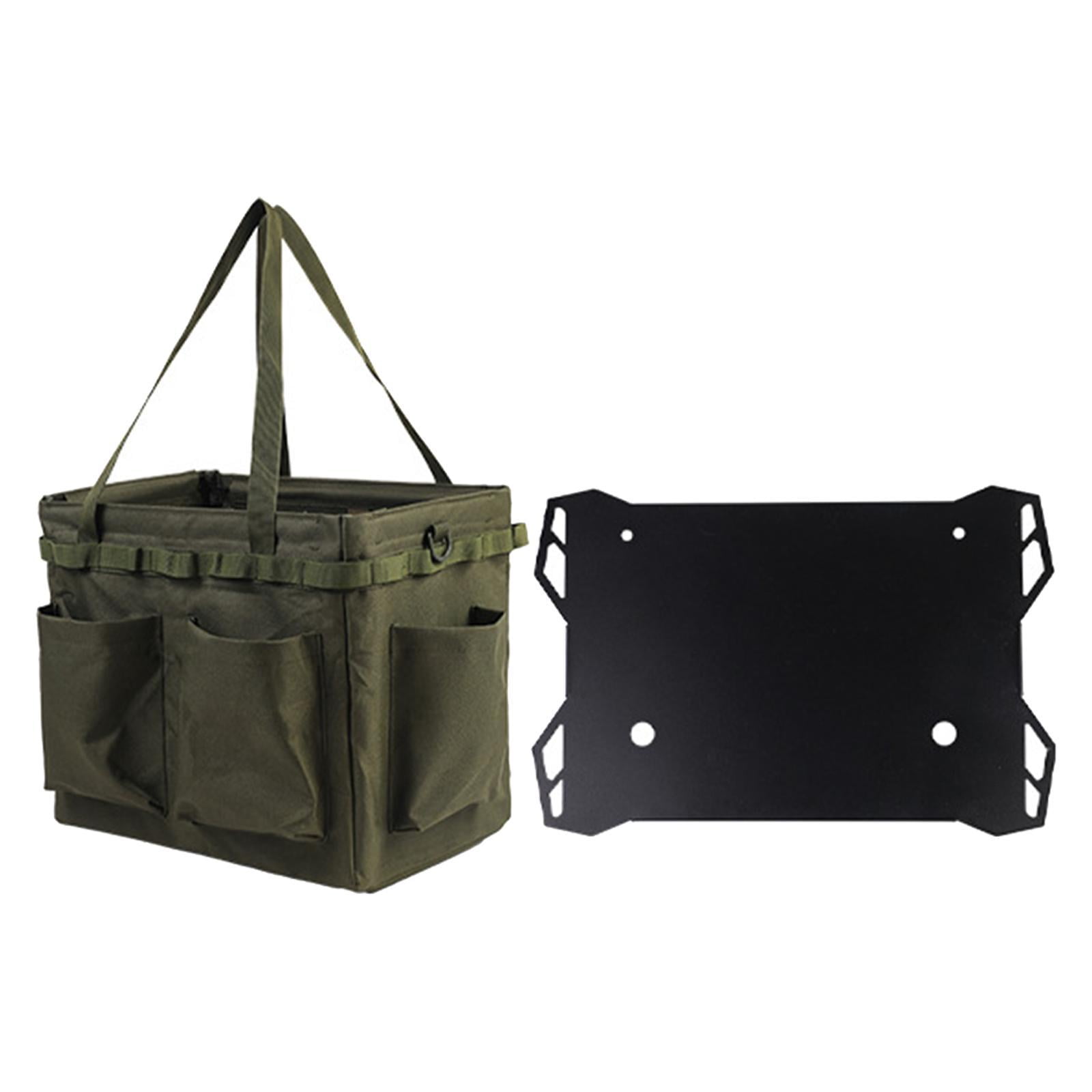 Colaxi Multifunctional Tool Bag Protector Case Waterproof Large Space Multi Partition Pockets Hardware Tool Bag Wide Mouth Tool Tote Green